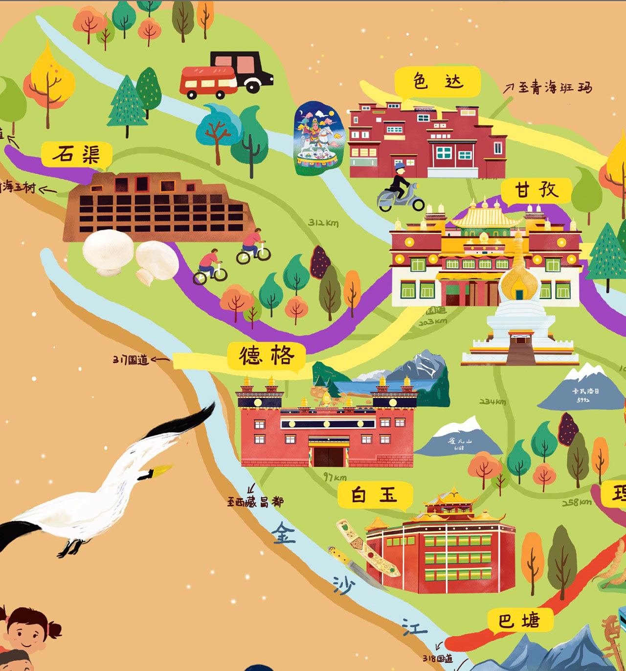 枝江手绘地图景区的文化宝库